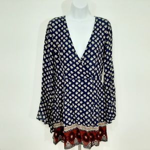 Forever 21 Women's Tunic Top V-Neck Size M TC3*